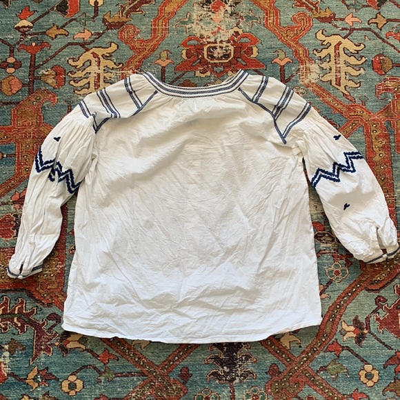 Zara embroidered peasant top blouse boho XS 0 2 EUC - Picture 2 of 3
